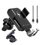 Auto si Moto - Piese auto si accesorii - Interior auto - Accesorii interior - Suport telefon auto wireless, prindere in grila ventilatie, incarcator wirelss universal Android si iOS - Infinity.ro