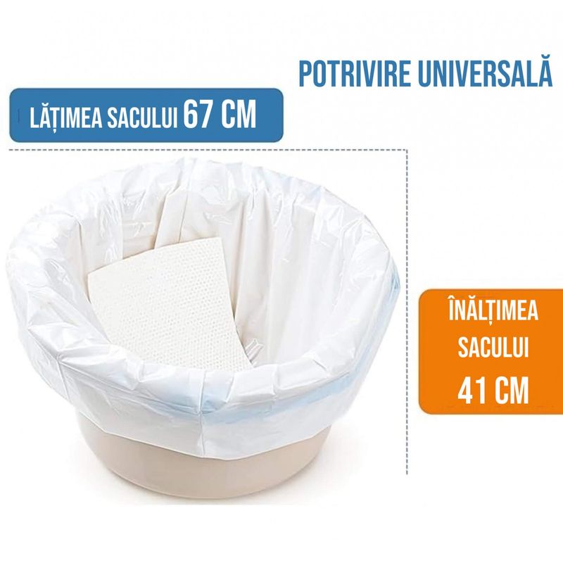 Ingrijire personala si Cosmetice - Ingrijire personala - Igiena intima - Produse incontinenta - Set 20 saci urinari de unica folosinta 67x41 cm cu snur si 20 de absorbanti urinari tip paduri 13x25 cm pentru plosca - Infinity.ro