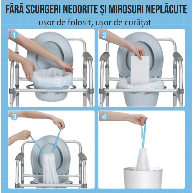 Ingrijire personala si Cosmetice - Ingrijire personala - Igiena intima - Produse incontinenta - Set 20 saci urinari de unica folosinta 67x41 cm cu snur si 20 de absorbanti urinari tip paduri 13x25 cm pentru plosca - Infinity.ro