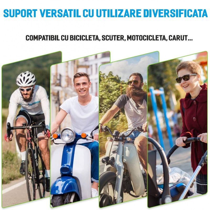 Sport si Outdoor - Ciclism - Accesorii pentru biciclete - Suporturi accesorii biciclete - Suport telefon universal pentru bicicleta, din silicon, rotativ 360,  , montaj pe ghidon, compatibil bicicleta, carut - Infinity.ro