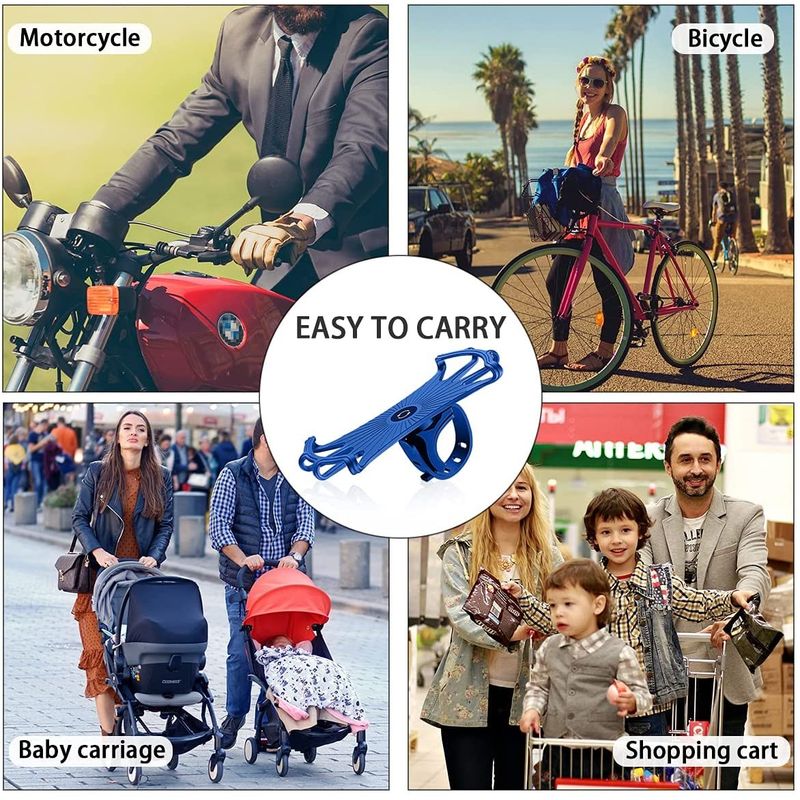Sport si Outdoor - Ciclism - Accesorii pentru biciclete - Suporturi accesorii biciclete - Suport telefon universal pentru bicicleta, din silicon, rotativ 360,  , montaj pe ghidon, compatibil bicicleta, carut - Infinity.ro