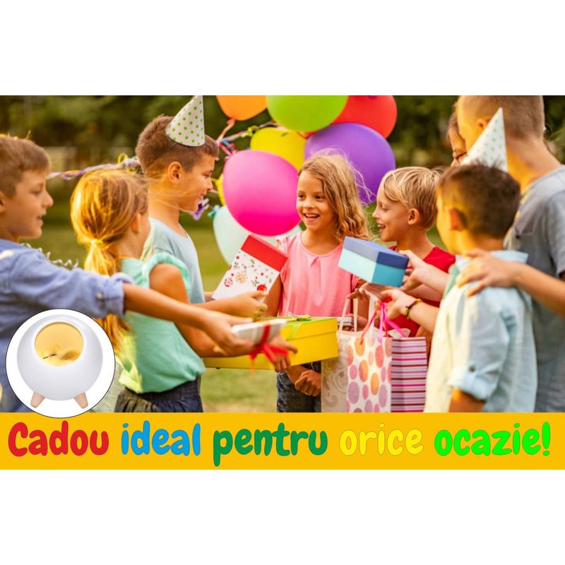 Casa si Gradina - Corpuri si surse de iluminat - Veioze si lampi - Lampi de veghe copii - Lampa de veghe pentru copii cu boxa bluetooth, portabila, LED, Ideas4Comfort, reincarcabila USB - Infinity.ro