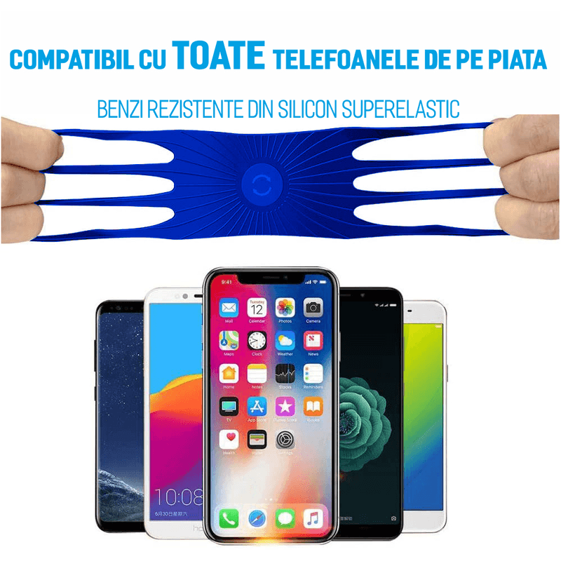 Sport si Outdoor - Ciclism - Accesorii pentru biciclete - Suporturi accesorii biciclete - Suport telefon universal pentru bicicleta, din silicon, rotativ 360,  , montaj pe ghidon, compatibil bicicleta, carut - Infinity.ro