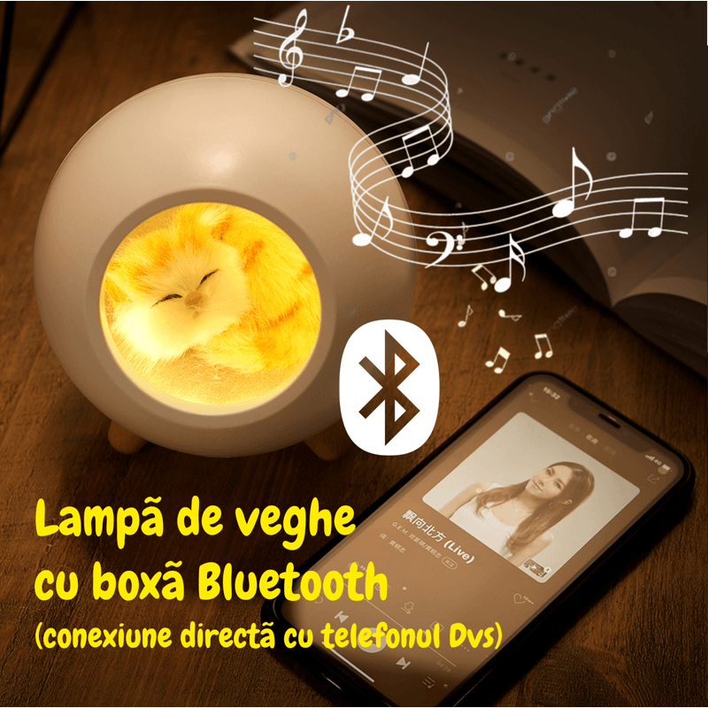 Casa si Gradina - Corpuri si surse de iluminat - Veioze si lampi - Lampi de veghe copii - Lampa de veghe pentru copii cu boxa bluetooth, portabila, LED, Ideas4Comfort, reincarcabila USB - Infinity.ro