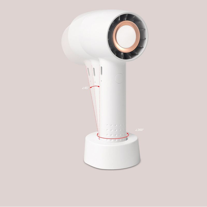 Electronice si Electrocasnice - Climatizare si sisteme de incalzire - Aparate racire aer - Ventilatoare - Ventilator de mana, portabil, 3 trepte ventilatie, incarcare USB, acumulator 1200 mAh, 4 W Alb - Infinity.ro