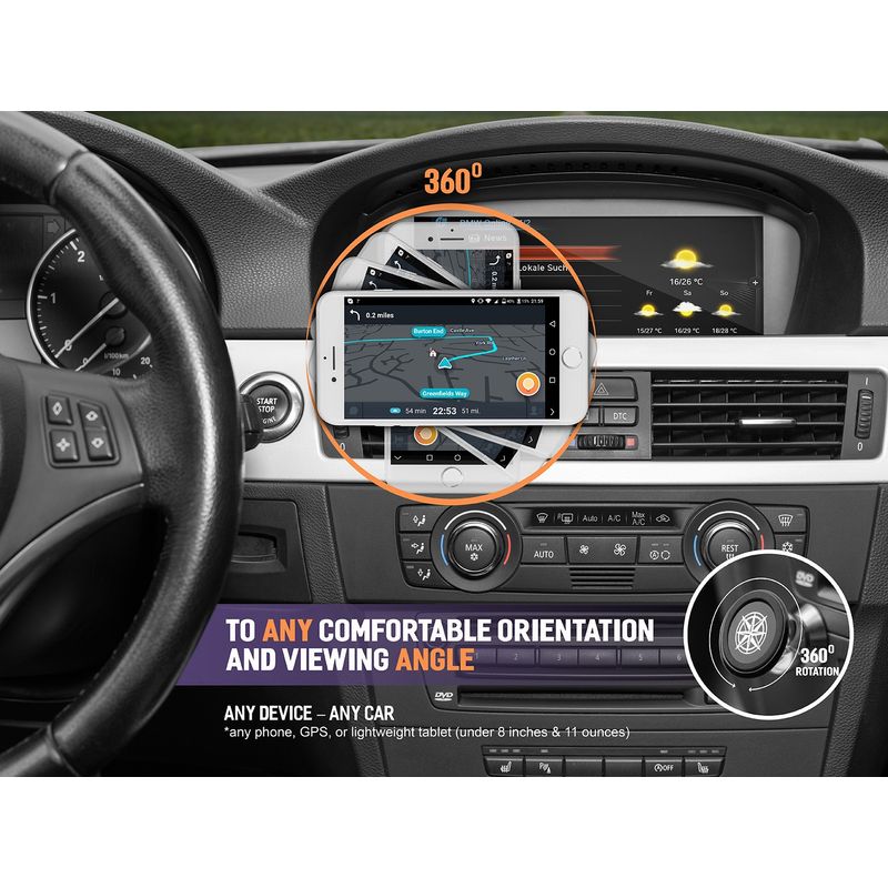 Auto si Moto - Electronice auto - Accesorii electronice auto - Suport auto magnetic telefon, montaj pe bord, rotire 360, Universal - Infinity.ro
