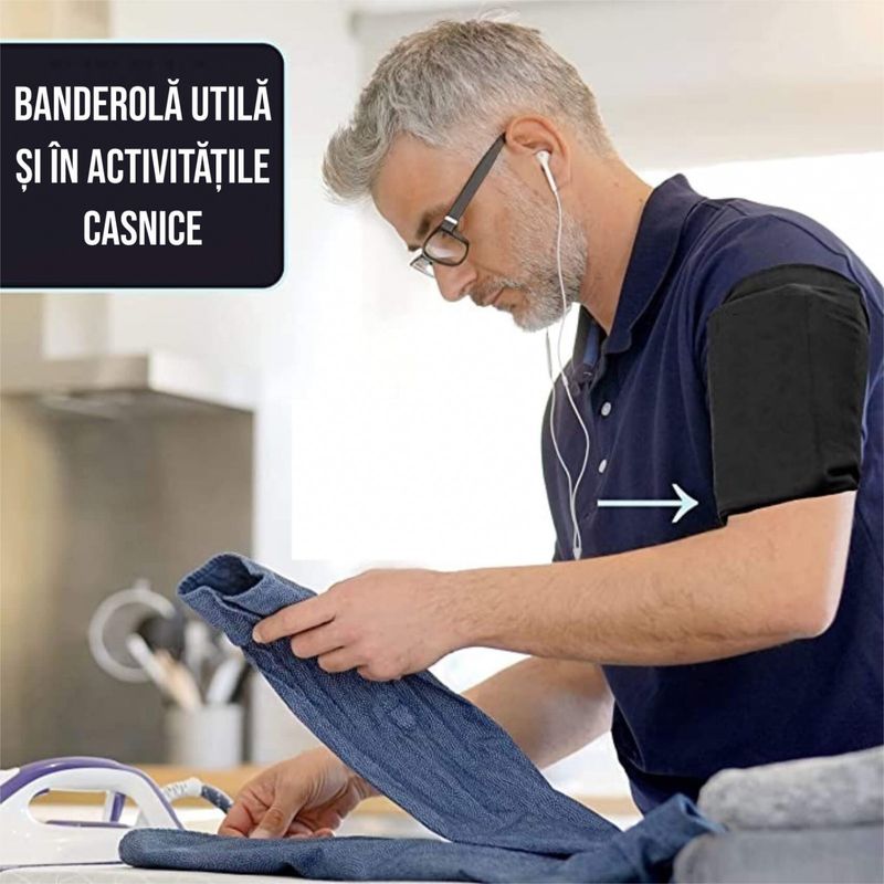 Laptop, Telefoane si Tablete - Telefoane mobile si accesorii - Accesorii Telefoane - Alte accesorii telefoane - Husa banderola telefon pentru brat, alergare, fitness, sala, yoga, jogging, 3 marimi - S, M, L, negru L - Infinity.ro