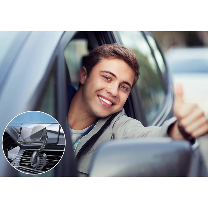 Auto si Moto - Piese auto si accesorii - Interior auto - Accesorii interior - Suport auto magnetic pentru telefon cu prindere in grila de ventilatie cu sistem inovativ clema-carlig - Infinity.ro