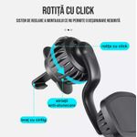 Auto si Moto - Piese auto si accesorii - Interior auto - Accesorii interior - Suport auto magnetic pentru telefon cu prindere in grila de ventilatie cu sistem inovativ clema-carlig - Infinity.ro