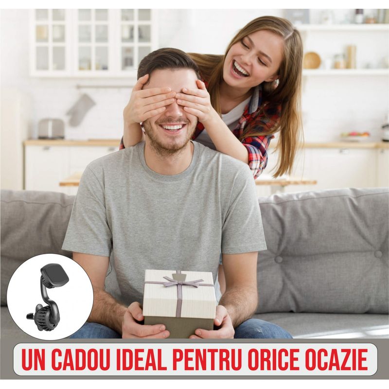 Auto si Moto - Piese auto si accesorii - Interior auto - Accesorii interior - Suport auto magnetic pentru telefon cu prindere in grila de ventilatie cu sistem inovativ clema-carlig - Infinity.ro