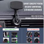 Auto si Moto - Piese auto si accesorii - Interior auto - Accesorii interior - Suport auto magnetic pentru telefon cu prindere in grila de ventilatie cu sistem inovativ clema-carlig - Infinity.ro