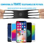 Sport si Outdoor - Ciclism - Accesorii pentru biciclete - Suporturi accesorii biciclete - Suport telefon bicicleta, din silicon, rotativ 360, montaj pe ghidon, pentru carucior si trotineta, carut, scuter, negru - Infinity.ro