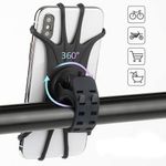 Sport si Outdoor - Ciclism - Accesorii pentru biciclete - Suporturi accesorii biciclete - Suport telefon bicicleta, din silicon, rotativ 360, montaj pe ghidon, pentru carucior si trotineta, carut, scuter, negru - Infinity.ro