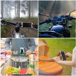 Sport si Outdoor - Ciclism - Accesorii pentru biciclete - Suporturi accesorii biciclete - Suport telefon bicicleta, din silicon, rotativ 360, montaj pe ghidon, pentru carucior si trotineta, carut, scuter, negru - Infinity.ro