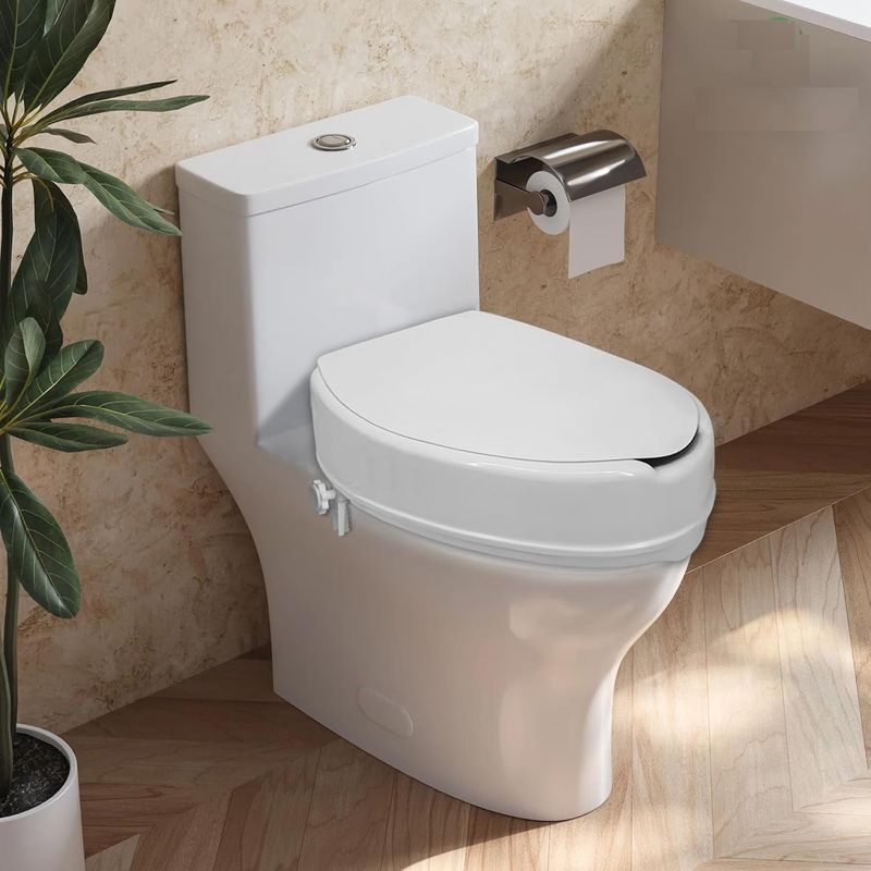 Casa si Gradina - Sanitare - Obiecte sanitare - Accesorii vase de toaleta - Inaltator WC universal cu capac, inaltime 15 cm, sistem de prindere reglabil, sarcina maxima 200 kg - Infinity.ro