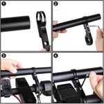 Sport si Outdoor - Ciclism - Accesorii pentru biciclete - Suporturi accesorii biciclete - Extensie bara ghidon pentru trotineta electrica, scuter, suport telefon, pedometru, claxon, 20 cm, negru Negru - Infinity.ro
