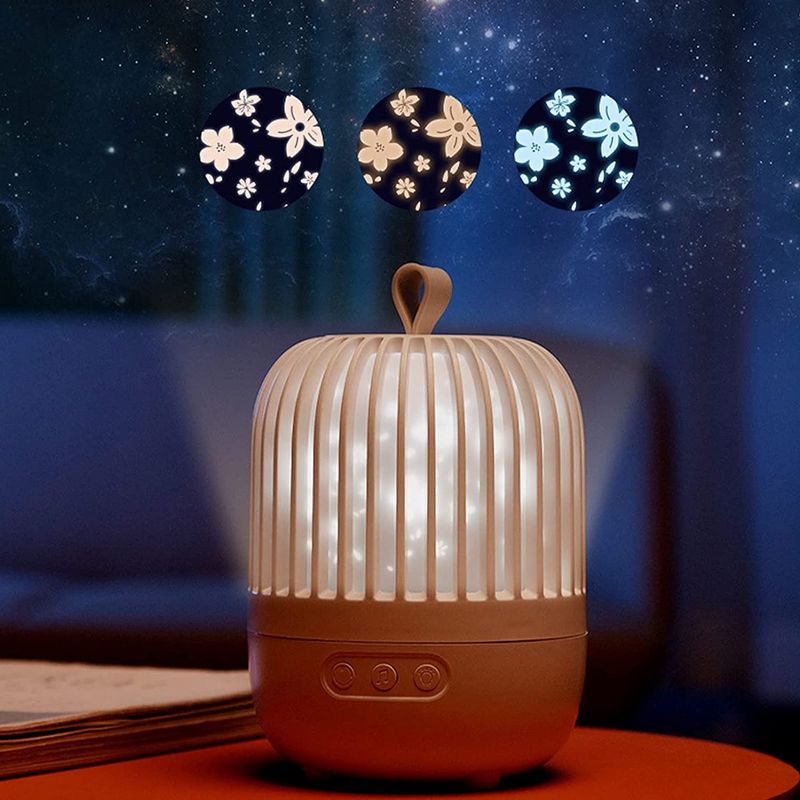 Casa si Gradina - Corpuri si surse de iluminat - Veioze si lampi - Lampi de veghe copii - Lampa de veghe muzicala rotativa pentru copii, portabila, cu proiector, LED 3 culori, lumina reglabila - Infinity.ro