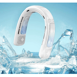 Electronice si Electrocasnice - Climatizare si sisteme de incalzire - Aparate racire aer - Ventilatoare - Ventilator portabil pentru gat, 3 trepte de viteza, USB, pana la 8 ore de functionare, acumulatori 4000 mA Alb/Gri - Infinity.ro