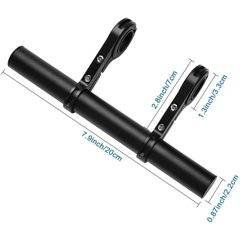 Sport si Outdoor - Ciclism - Accesorii pentru biciclete - Suporturi accesorii biciclete - Extensie bara ghidon pentru trotineta electrica, scuter, suport telefon, pedometru, claxon, 20 cm, negru Negru - Infinity.ro