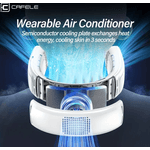 Electronice si Electrocasnice - Climatizare si sisteme de incalzire - Aparate racire aer - Ventilatoare - Ventilator portabil pentru gat, 3 trepte de viteza, USB, pana la 8 ore de functionare, acumulatori 4000 mA Alb/Gri - Infinity.ro