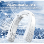 Electronice si Electrocasnice - Climatizare si sisteme de incalzire - Aparate racire aer - Ventilatoare - Ventilator portabil pentru gat, 3 trepte de viteza, USB, pana la 8 ore de functionare, acumulatori 4000 mA Alb/Gri - Infinity.ro