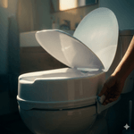 Casa si Gradina - Sanitare - Obiecte sanitare - Accesorii vase de toaleta - Inaltator WC universal cu capac, inaltime 15 cm, sistem de prindere reglabil, sarcina maxima 200 kg - Infinity.ro