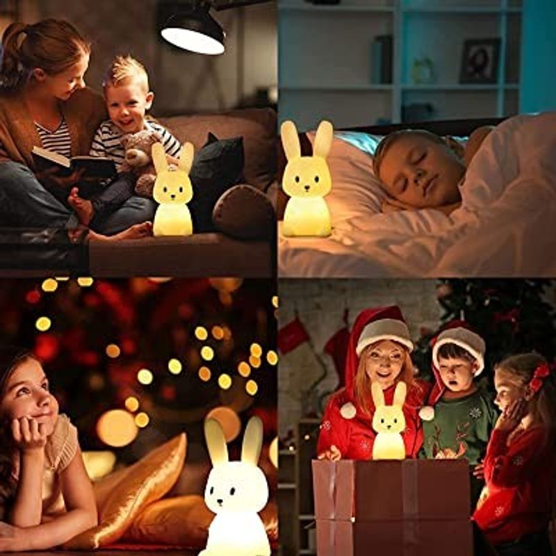 Casa si Gradina - Corpuri si surse de iluminat - Veioze si lampi - Lampi de veghe copii - Lampa de veghe portabila cu 7 culori LED, temporizator 3 ore, silicon BPA-free, reincarcabila USB, touch-control - Infinity.ro