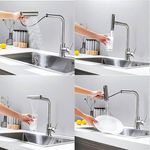 Casa si Gradina - Sanitare - Chiuveta bucatarie si accesorii - Baterii bucatarie - Baterie chiuveta pentru bucatarie, rotativa 360 , robinet de apa cu cap de dus extractabil - Infinity.ro
