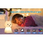 Casa si Gradina - Corpuri si surse de iluminat - Veioze si lampi - Lampi de veghe copii - Lampa de veghe portabila cu 7 culori LED, temporizator 3 ore, silicon BPA-free, reincarcabila USB, touch-control - Infinity.ro