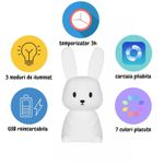 Casa si Gradina - Corpuri si surse de iluminat - Veioze si lampi - Lampi de veghe copii - Lampa de veghe portabila cu 7 culori LED, temporizator 3 ore, silicon BPA-free, reincarcabila USB, touch-control - Infinity.ro
