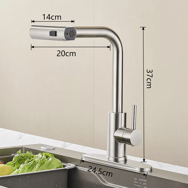 Casa si Gradina - Sanitare - Chiuveta bucatarie si accesorii - Baterii bucatarie - Baterie chiuveta pentru bucatarie, rotativa 360 , robinet de apa cu cap de dus extractabil - Infinity.ro