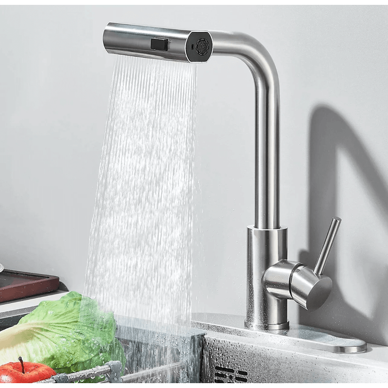 Casa si Gradina - Sanitare - Chiuveta bucatarie si accesorii - Baterii bucatarie - Baterie chiuveta pentru bucatarie, rotativa 360 , robinet de apa cu cap de dus extractabil - Infinity.ro