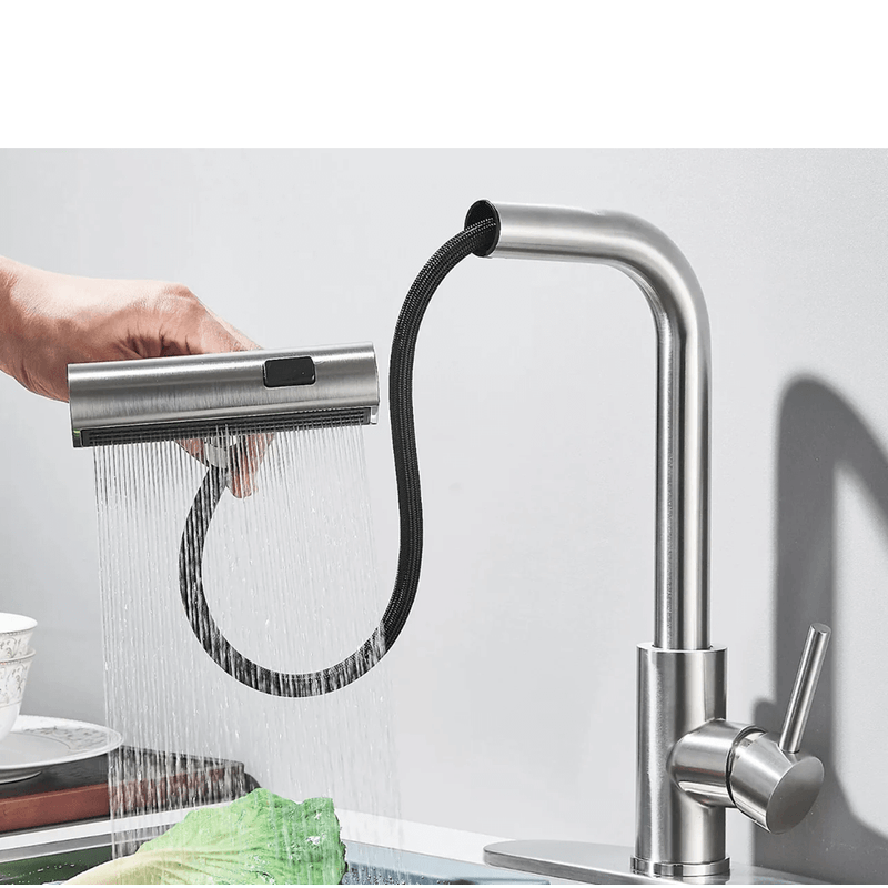 Casa si Gradina - Sanitare - Chiuveta bucatarie si accesorii - Baterii bucatarie - Baterie chiuveta pentru bucatarie, rotativa 360 , robinet de apa cu cap de dus extractabil - Infinity.ro