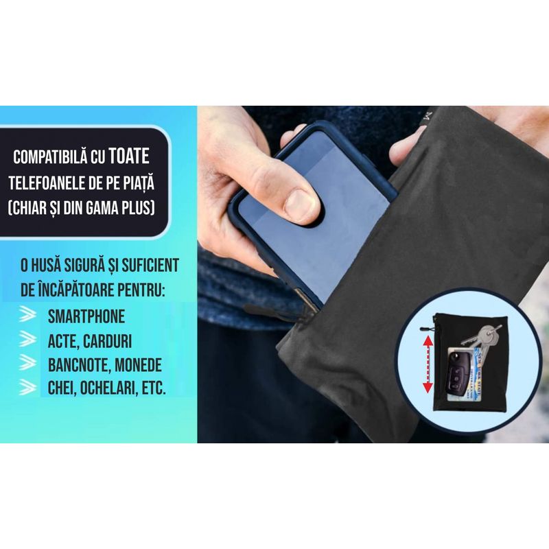 Laptop, Telefoane si Tablete - Telefoane mobile si accesorii - Accesorii Telefoane - Alte accesorii telefoane - Husa banderola telefon pentru brat, alergare, fitness, sala, yoga, jogging, 3 marimi - S, M, L, negru M - Infinity.ro