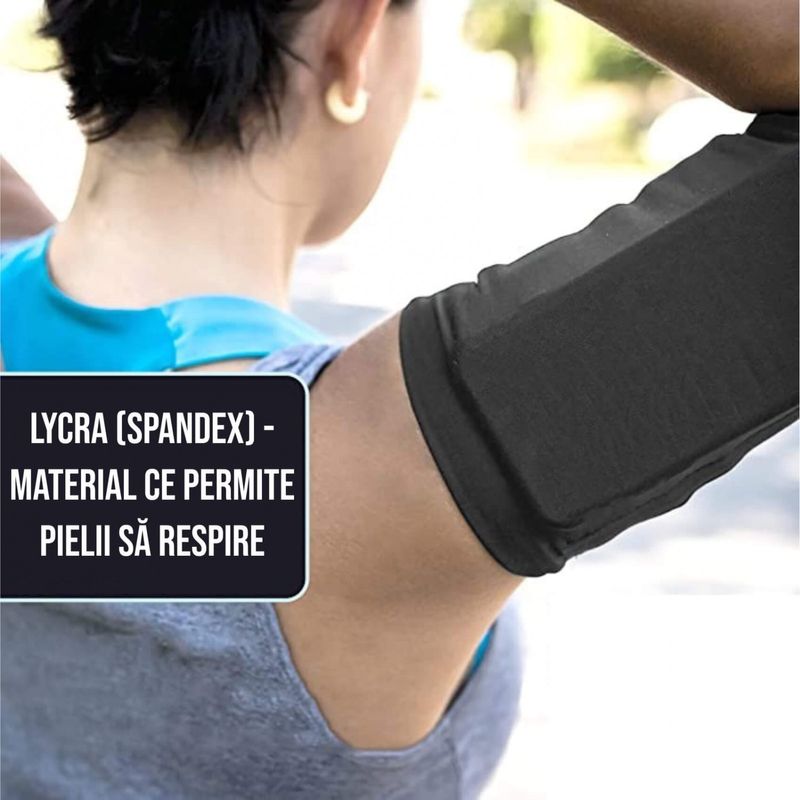 Laptop, Telefoane si Tablete - Telefoane mobile si accesorii - Accesorii Telefoane - Alte accesorii telefoane - Husa banderola telefon pentru brat, alergare, fitness, sala, yoga, jogging, 3 marimi - S, M, L, negru M - Infinity.ro