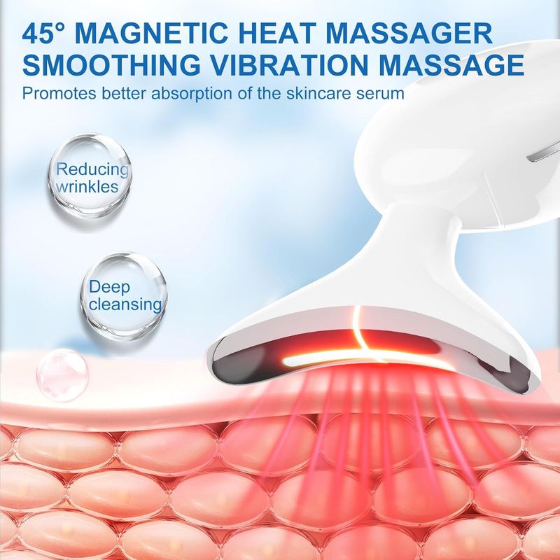 Ingrijire personala si Cosmetice - Sanatate si wellness - Articole wellness - Aparate si dispozitive de masaj - Aparat masaj facial multifunctional 7 in 1, ingrijire fata gat, reincarcabil USB, reduce ridurile, 3 moduri masaj - Infinity.ro