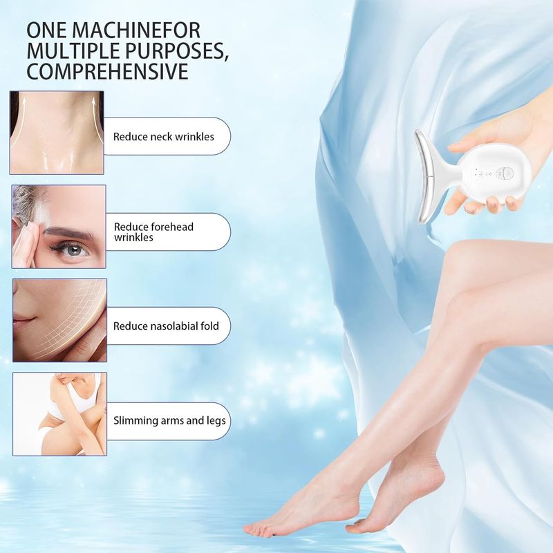 Ingrijire personala si Cosmetice - Sanatate si wellness - Articole wellness - Aparate si dispozitive de masaj - Aparat masaj facial multifunctional 7 in 1, ingrijire fata gat, reincarcabil USB, reduce ridurile, 3 moduri masaj - Infinity.ro