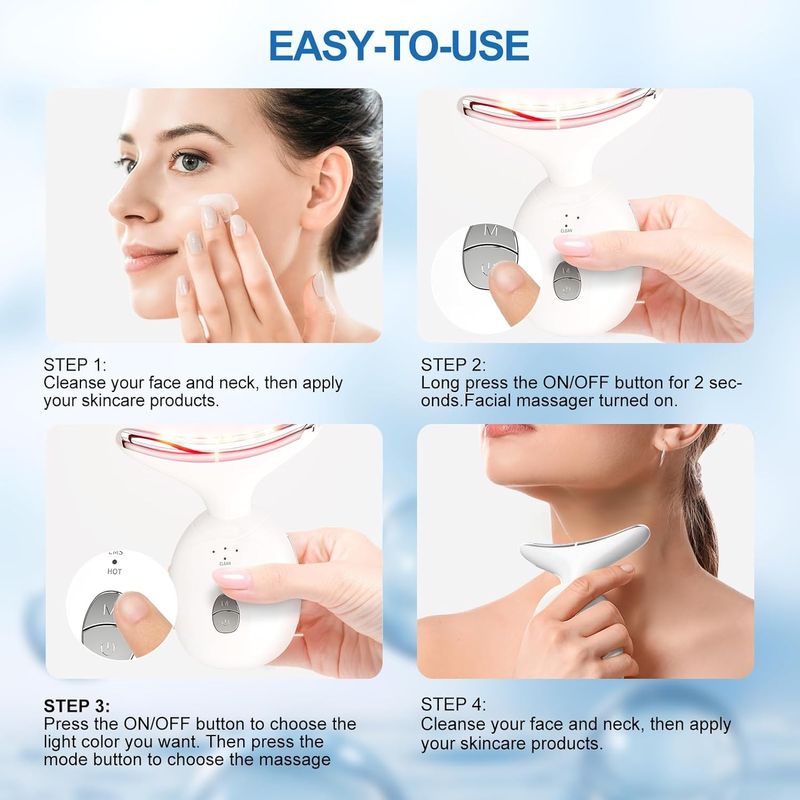 Ingrijire personala si Cosmetice - Sanatate si wellness - Articole wellness - Aparate si dispozitive de masaj - Aparat masaj facial multifunctional 7 in 1, ingrijire fata gat, reincarcabil USB, reduce ridurile, 3 moduri masaj - Infinity.ro