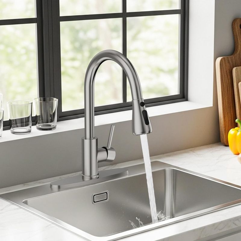 Casa si Gradina - Sanitare - Chiuveta bucatarie si accesorii - Baterii bucatarie - Baterie chiuveta pentru bucatarie, rotativ 360 , robinet de apa cu cap de dus extractabil - Infinity.ro