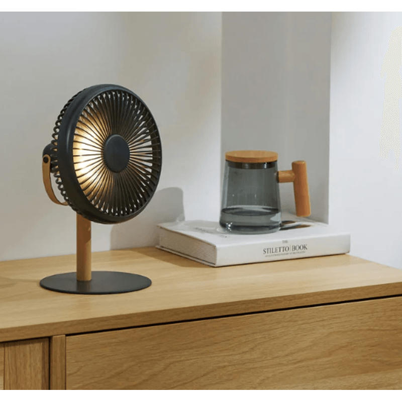 Electronice si Electrocasnice - Climatizare si sisteme de incalzire - Aparate racire aer - Ventilatoare - Ventilator de birou cu picior si cu carlig-maner portabil, Ideas4Comfort, reincarcabil USB, acumulatori 8W, 2000mAh - Infinity.ro