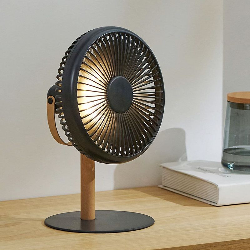 Electronice si Electrocasnice - Climatizare si sisteme de incalzire - Aparate racire aer - Ventilatoare - Ventilator de birou cu picior si cu carlig-maner portabil, Ideas4Comfort, reincarcabil USB, acumulatori 8W, 2000mAh - Infinity.ro