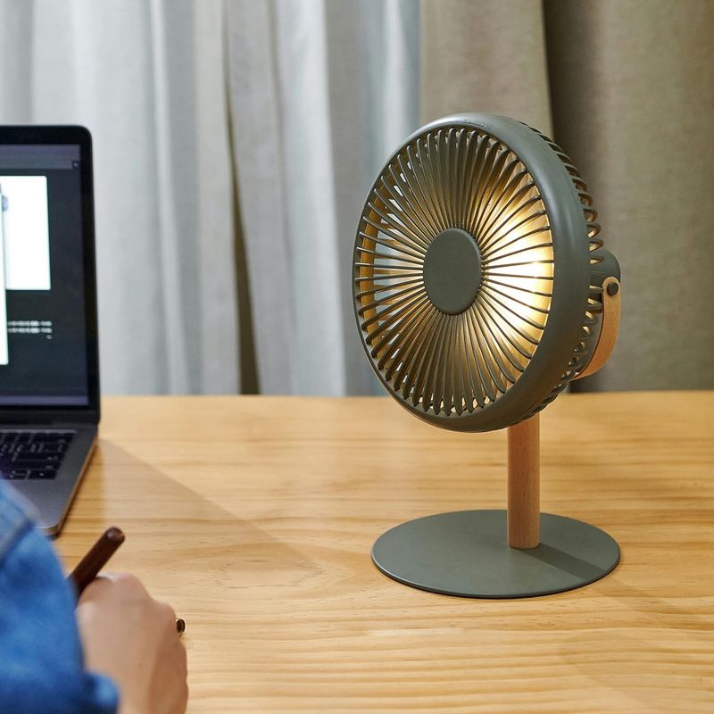 Electronice si Electrocasnice - Climatizare si sisteme de incalzire - Aparate racire aer - Ventilatoare - Ventilator de birou cu picior si cu carlig-maner portabil, Ideas4Comfort, reincarcabil USB, acumulatori 8W, 2000mAh - Infinity.ro