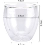 Casa si Gradina - Bucatarie si vesela - Cani si pahare - Pahare - Set pahare 1 2 4 6 cu preti dubli pentru ceai si cafea din sticla termorezistenta transparenta, pereti dubli, 250 ml - Infinity.ro
