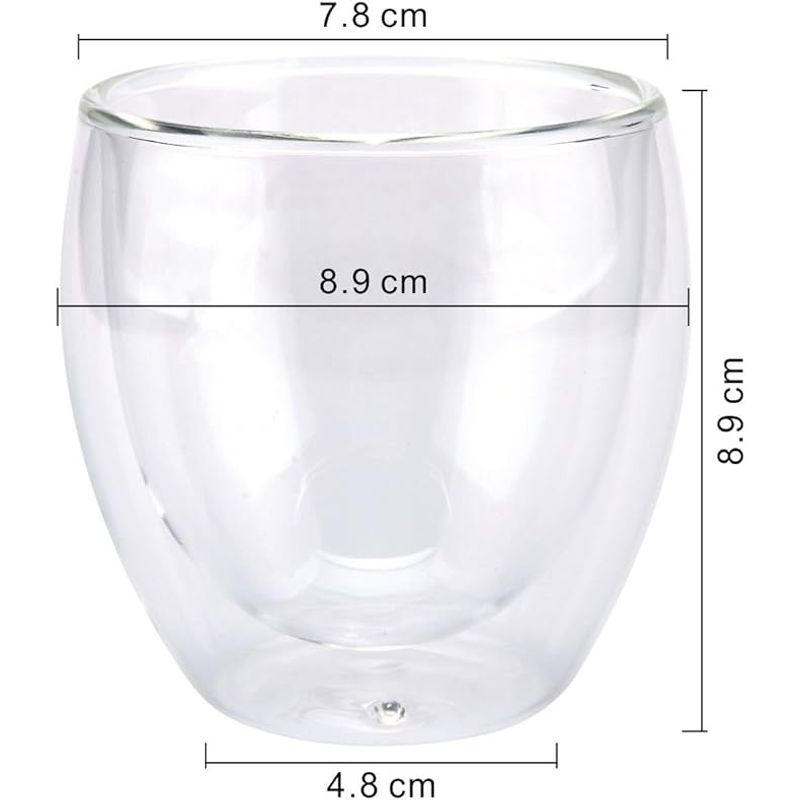 Casa si Gradina - Bucatarie si vesela - Cani si pahare - Pahare - Set pahare 1 2 4 6 cu preti dubli pentru ceai si cafea din sticla termorezistenta transparenta, pereti dubli, 250 ml - Infinity.ro
