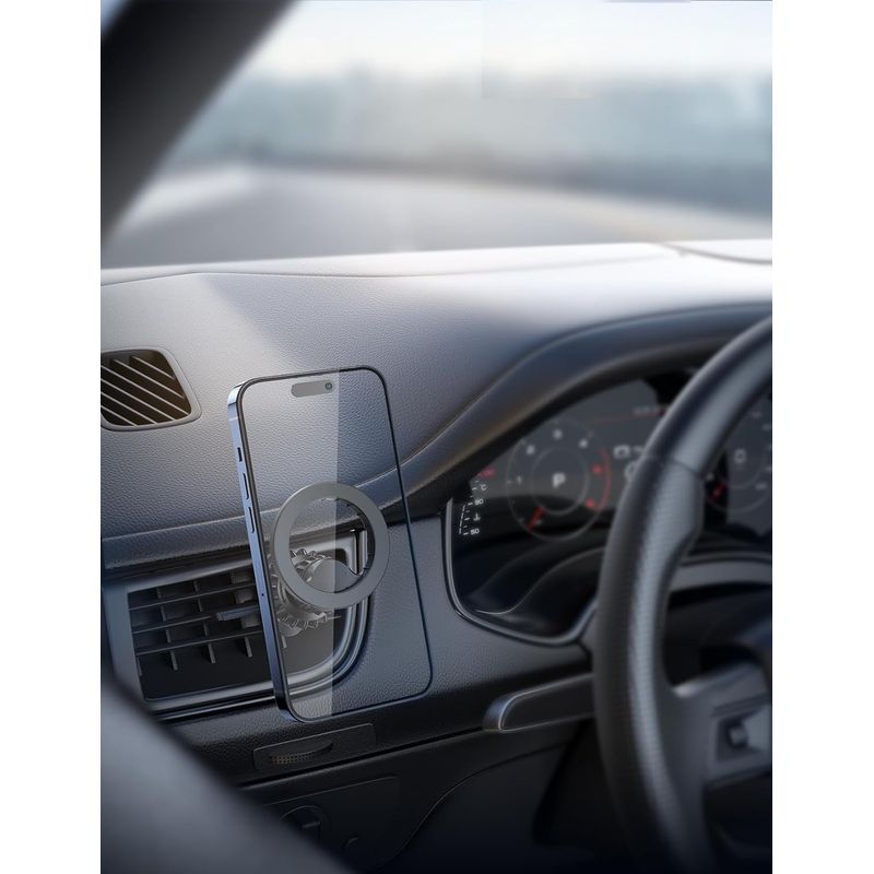 Auto si Moto - Piese auto si accesorii - Interior auto - Accesorii interior - Suport telefon auto magnetic, MagSafe magnetic, rotire 360 , prindere grila ventilatie cu carlig metalic cu clips - Infinity.ro