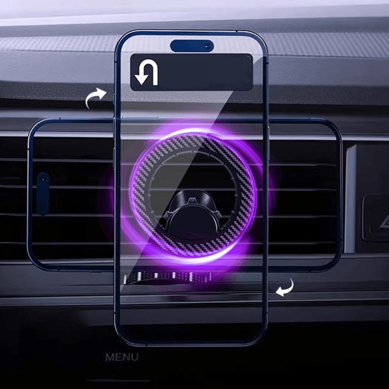 Auto si Moto - Piese auto si accesorii - Interior auto - Accesorii interior - Suport telefon auto magnetic, MagSafe magnetic, rotire 360 , prindere grila ventilatie cu carlig metalic cu clips - Infinity.ro