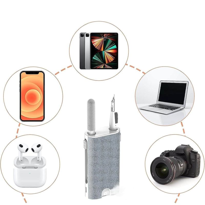 TV, Audio-Video si Foto - Accesorii TV si audio - Produse de intretinere - Kit de curatare 5 in 1 pentru AirPods, Earbuds, casti wireless, smartphone, tastatura, bord masina, Ideas4comfort - Infinity.ro