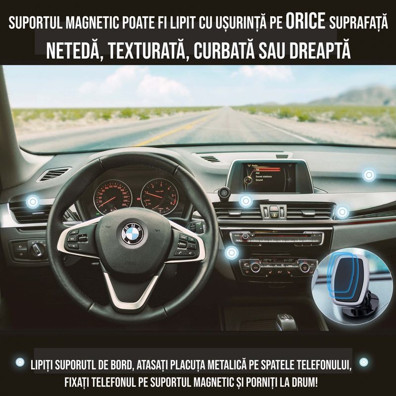 Auto si Moto - Piese auto si accesorii - Interior auto - Accesorii interior - Suport telefon auto magnetic, MagSafe magnetic, rotire 360 , prindere grila ventilatie cu carlig metalic cu clips - Infinity.ro