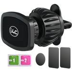 Auto si Moto - Piese auto si accesorii - Interior auto - Accesorii interior - Suport auto magnetic telefon, prindere in grila ventilatie, clema-carlig, rotire 360, Universal, negru - Infinity.ro