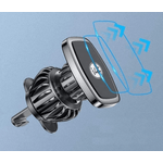 Auto si Moto - Piese auto si accesorii - Interior auto - Accesorii interior - Suport auto magnetic telefon, prindere in grila ventilatie, clema-carlig, rotire 360, Universal, negru - Infinity.ro